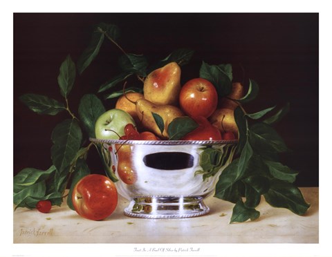 Framed Fruit In a Bowl Of Silver Print