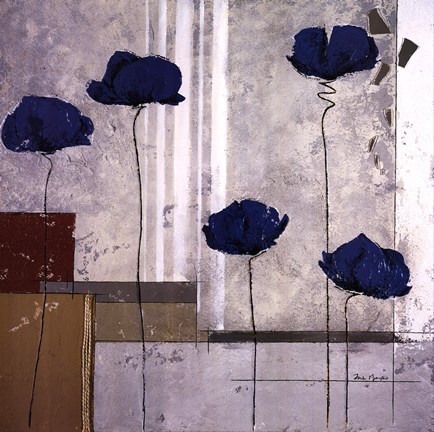 Framed Les Coquelicots I Print