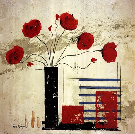 Framed Les Coquelicots II Print