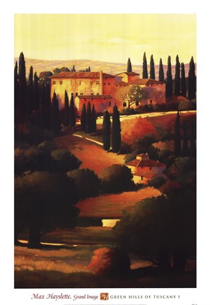 Framed Green Hills of Tuscany I Print