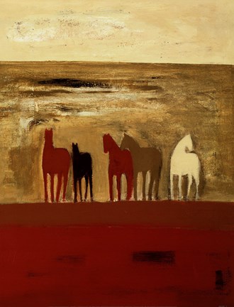 Framed 5 Ponies Print