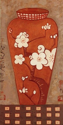 Framed Asian Vase I Print