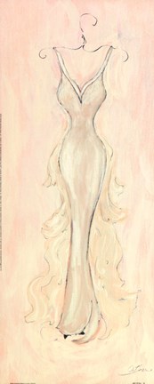 Framed White Evening Gown Print