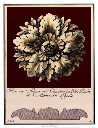 Framed Rosone Antico II Print