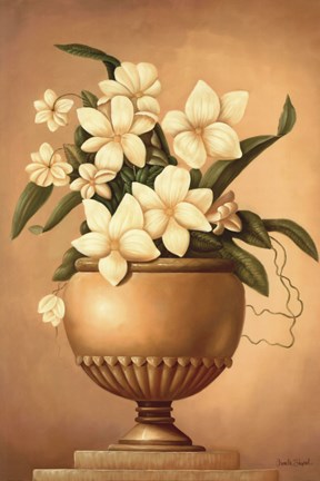 Framed Golden Blossoms I Print