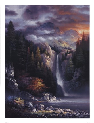 Framed Misty Falls Print