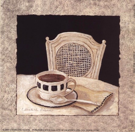 Framed Stay For Coffee II Print