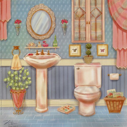 Framed Powder Room IV Print