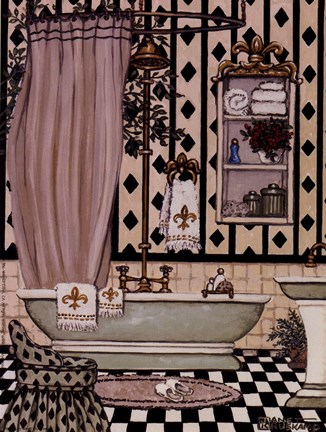 Framed Bath II Print