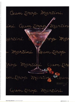 Framed Gum Drop Martini Print