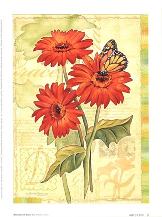 Framed Blossoms Of Grace I Print