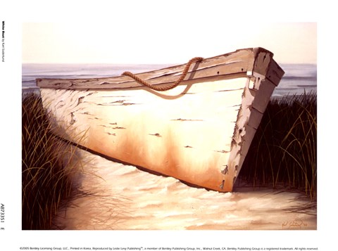 Framed White Boat Print