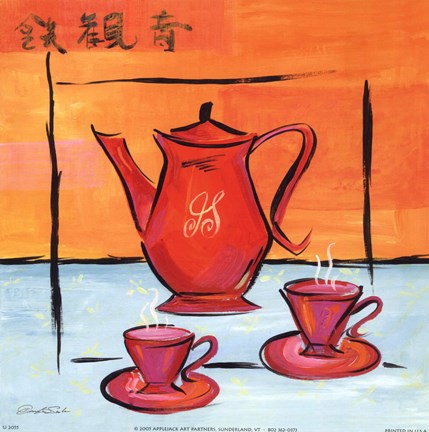 Framed Asian Tea Set I Print