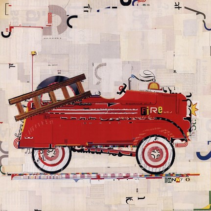 Framed Fire Engine Print