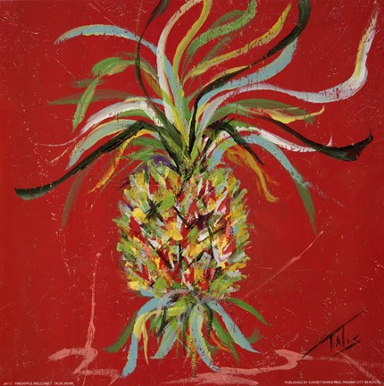 Framed Pineapple Welcome I Print