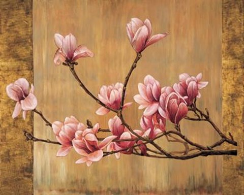Framed Pink Magnolias Print
