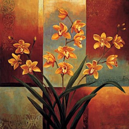 Framed Orange Orchid Print