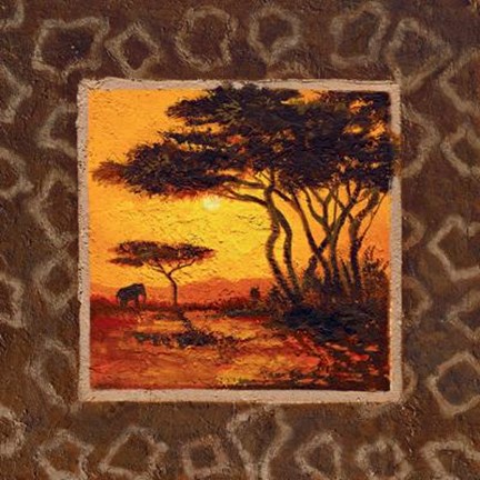Framed Savannah Sunset III Print