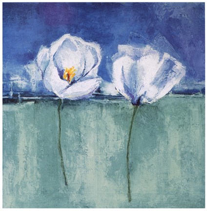 Framed Fleurs D'azur II Print