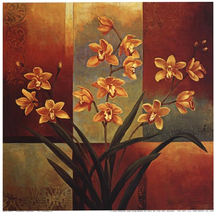 Framed Orange Orchid Print