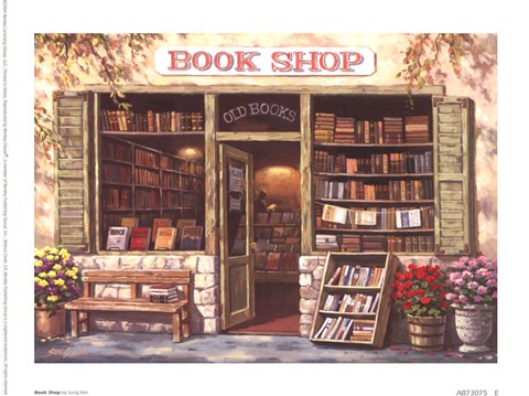 Framed Book Shop Print