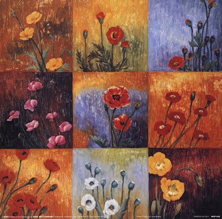 Framed Poppy Fields I Print