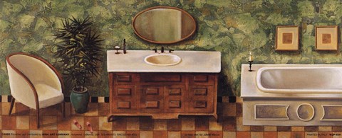 Framed Le Bain Vert I Print