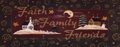 Framed Faith Family Friends Print