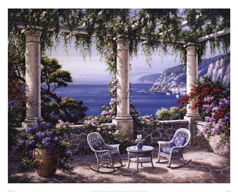 Framed Mediterranean Terrace Print