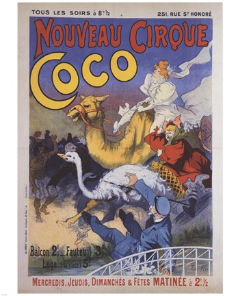 Framed Nouveau Cirque Coco Print