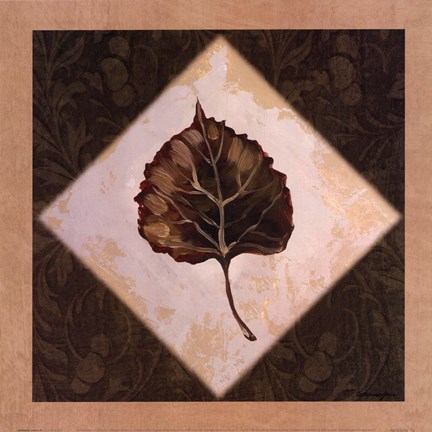 Framed Diamond Leaves III Print