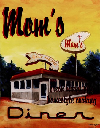 Framed Mom's Diner Print