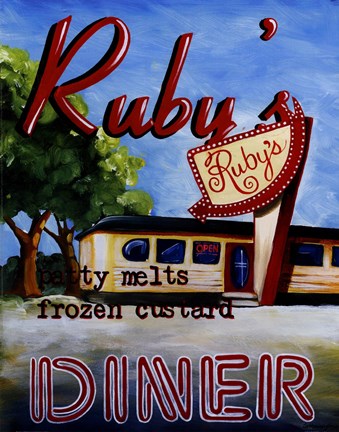 Framed Ruby's Diner Print