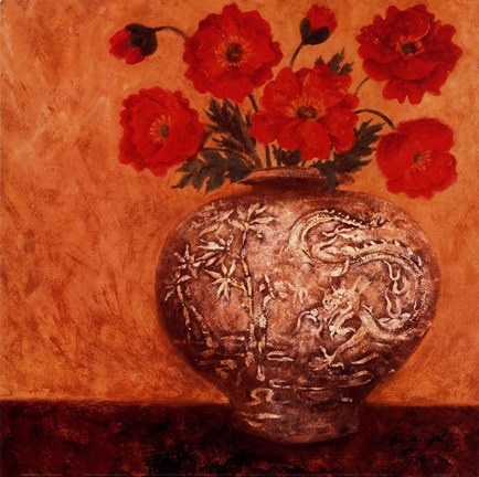 Framed Asian Pots II Print