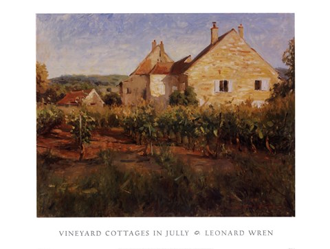 Framed Vineyard Cottages In Jully Print