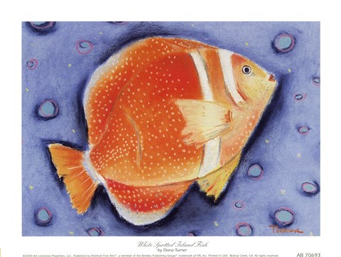 Framed White Spotted Island Fish Print