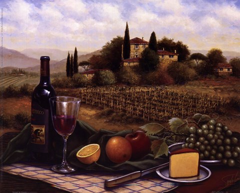 Framed Terrace At Chianti Print