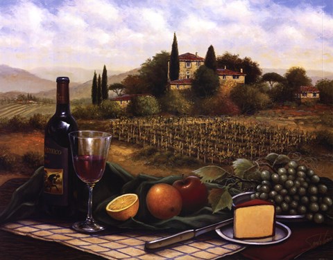 Framed Terrace At Chianti Print