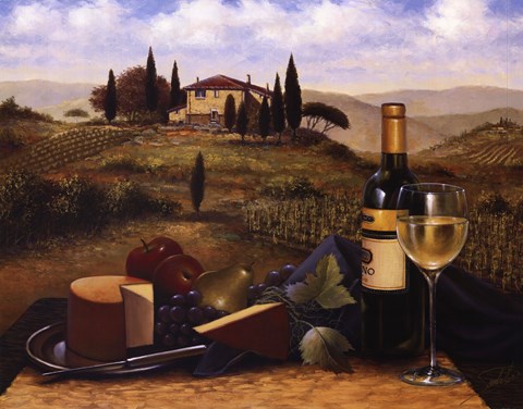 Framed Terrace At Vitiano Print