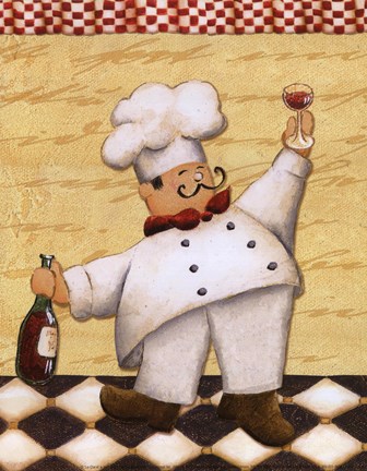 Framed Le Chef Et Le Vin Print