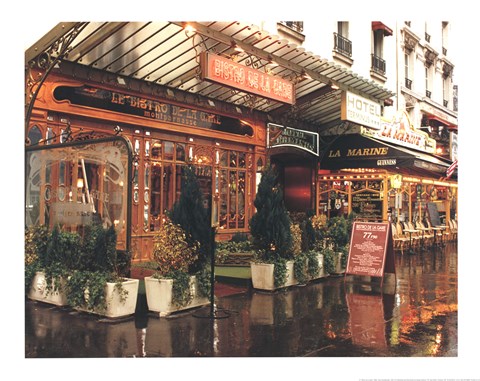 Framed Bistro De La Gare Print
