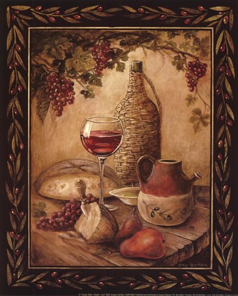 Framed Tuscan Table - Chianti - Mini Print