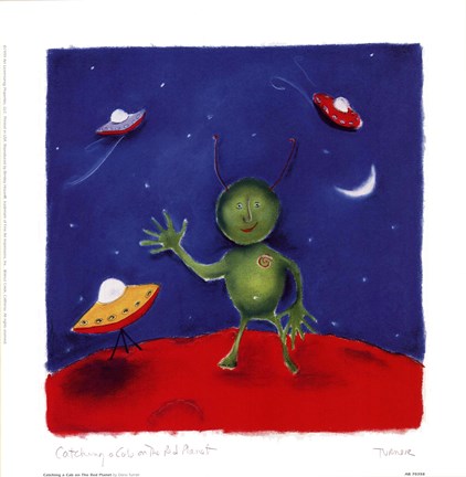 Framed Catching A Cab On The Red Planet Print