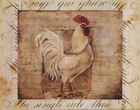 Framed Rustic Farmhouse Rooster I - Mini Print