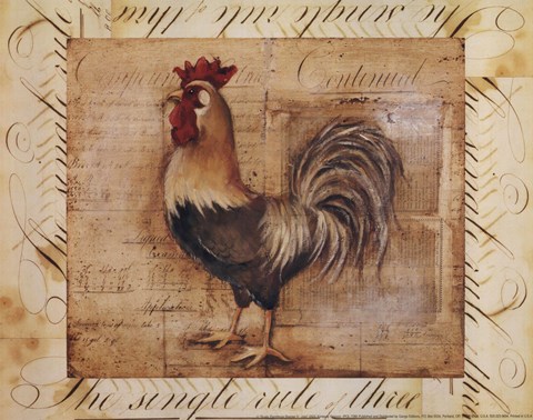 Framed Rustic Farmhouse Rooster II - Mini Print