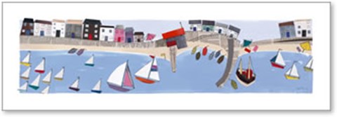 Framed Harbor Village I Print