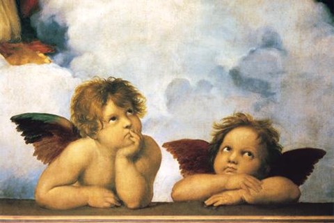 Framed Cherubim Putti Angels of The Sistine Madonna, c.1514 Print