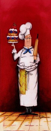 Framed Chef With Pastry Print
