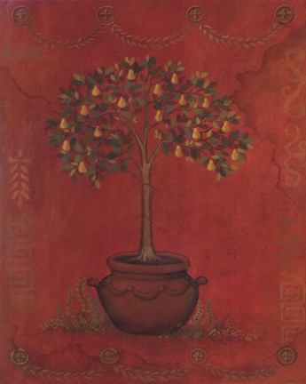 Framed Topiary Fresco Pear Print
