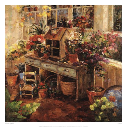 Framed Michelle's Potting Bench Print